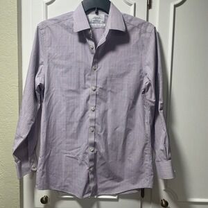 Charles Tyrwhitt Non-Iron Extra Slim Dress Shirt 16/33 Red Blue Check